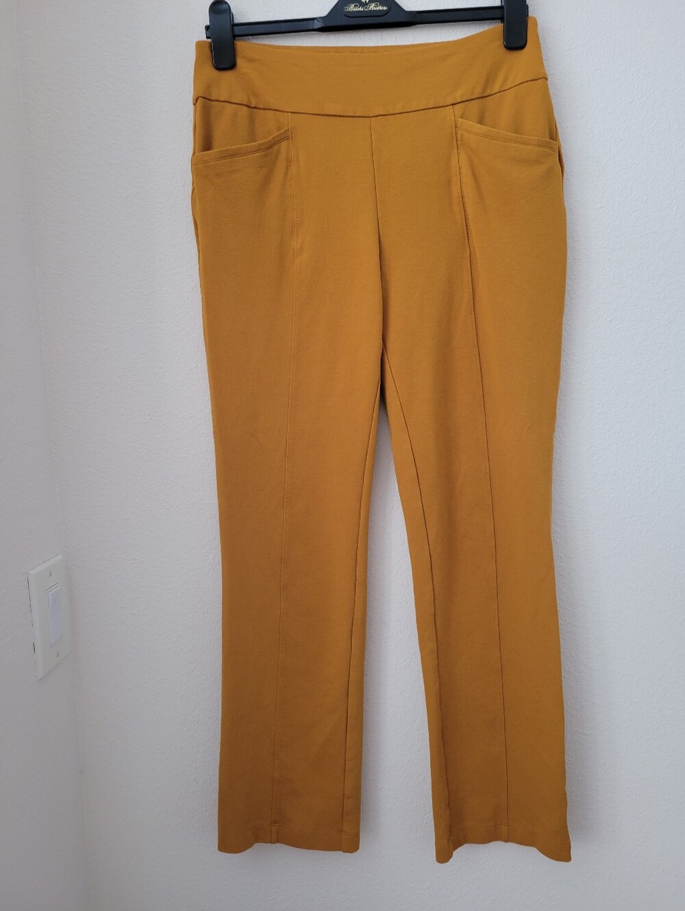 Cato Mustard Yellow Hi-Rise Ponte Straight Leg Pull On Pants S EUC